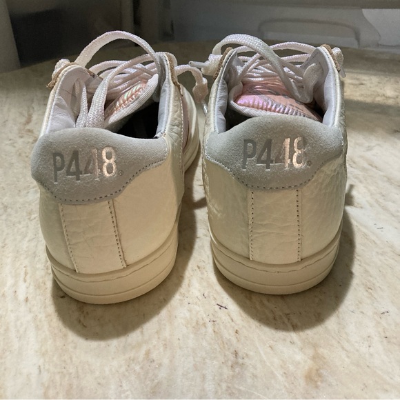 P448 John Glitter Sneakers Pink Iridescent Size 6 - Picture 3 of 5